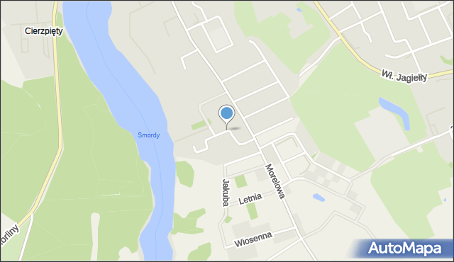 Ostróda, Ordonówny Hanki, mapa Ostróda