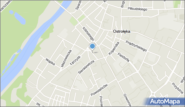 Ostrołęka, Orzeszkowej Elizy, mapa Ostrołęka