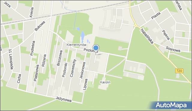 Otrębusy, Orzechowa, mapa Otrębusy