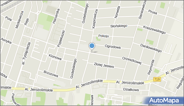 Piastów powiat pruszkowski, Orzeszkowej Elizy, mapa Piastów powiat pruszkowski