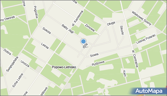 Popowo-Letnisko, Orla, mapa Popowo-Letnisko