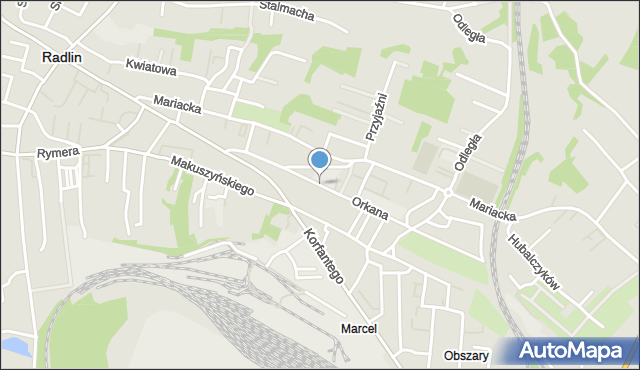 Radlin powiat wodzisławski, Orkana Władysława, mapa Radlin powiat wodzisławski