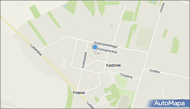 Rejowiec Fabryczny, Orzeszkowej Elizy, mapa Rejowiec Fabryczny