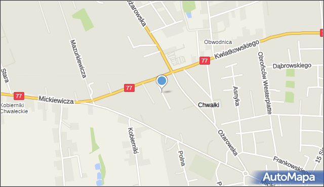 Sandomierz, Orzechowa, mapa Sandomierza