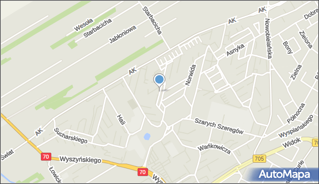 Skierniewice, Orkana Władysława, mapa Skierniewic