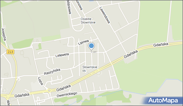Słupsk, Orłowskiego Wiktora, prof., mapa Słupska