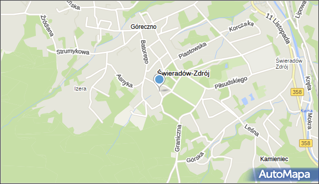 Świeradów-Zdrój, Orzeszkowej Elizy, mapa Świeradów-Zdrój
