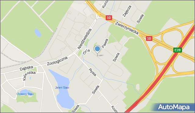 Szczecin, Orla, mapa Szczecina