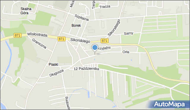 Tarnobrzeg, Orła Stanisława, mapa Tarnobrzegu