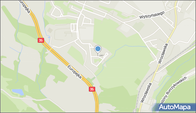 Wałbrzych, Orłowicza Mieczysława, dr., mapa Wałbrzycha