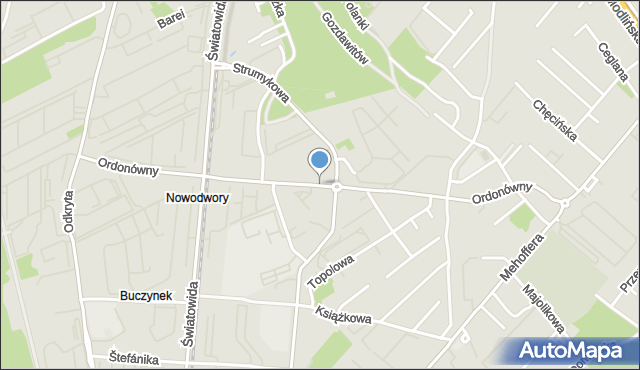 Warszawa, Ordonówny Hanki, mapa Warszawy