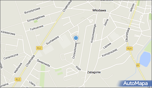 Włodawa, Orzeszkowej Elizy, mapa Włodawa