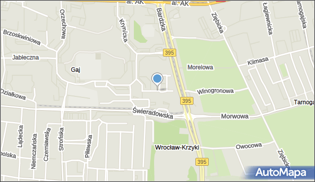 Wrocław, Orłowicza Mieczysława, mapa Wrocławia