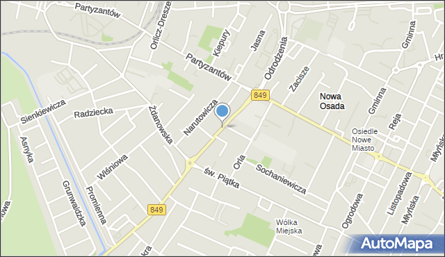 Zamość, Orląt Lwowskich, mapa Zamościa
