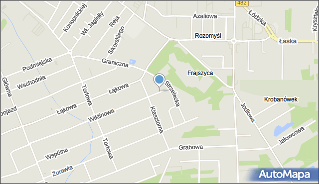 Zduńska Wola, Orla, mapa Zduńska Wola