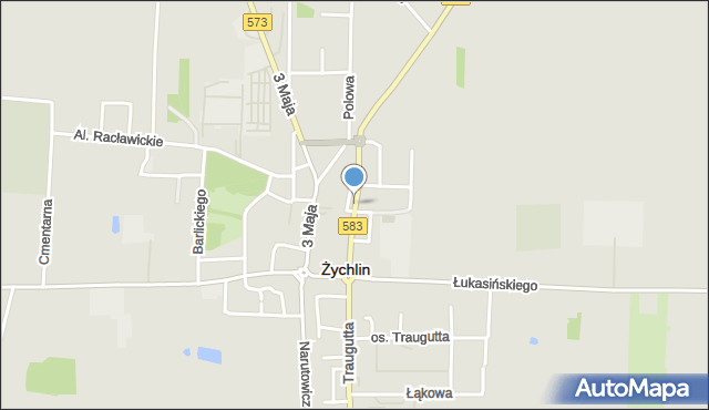 Żychlin powiat kutnowski, Orłowskiego Aleksandra, mapa Żychlin powiat kutnowski