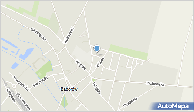 Baborów, Osiedlowa, mapa Baborów