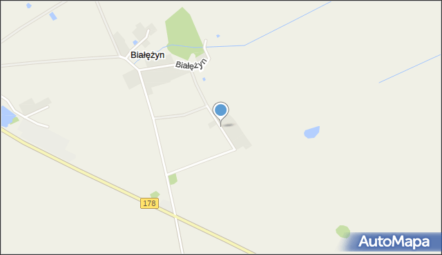 Białężyn gmina Czarnków, Osiedle Polne, mapa Białężyn gmina Czarnków