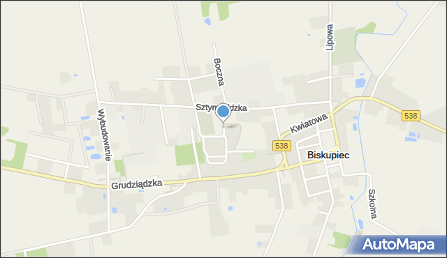 Biskupiec powiat nowomiejski, Osiedle, mapa Biskupiec powiat nowomiejski