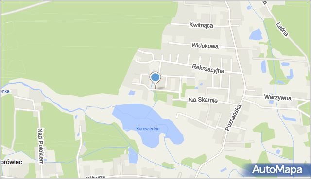 Borówiec gmina Kórnik, Osiedle Zielona Polana, mapa Borówiec gmina Kórnik