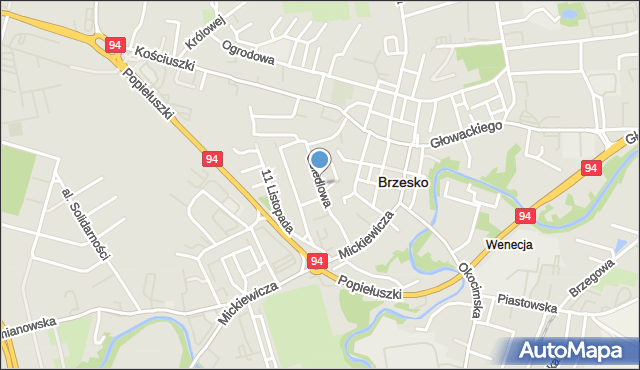 Brzesko, Osiedlowa, mapa Brzesko