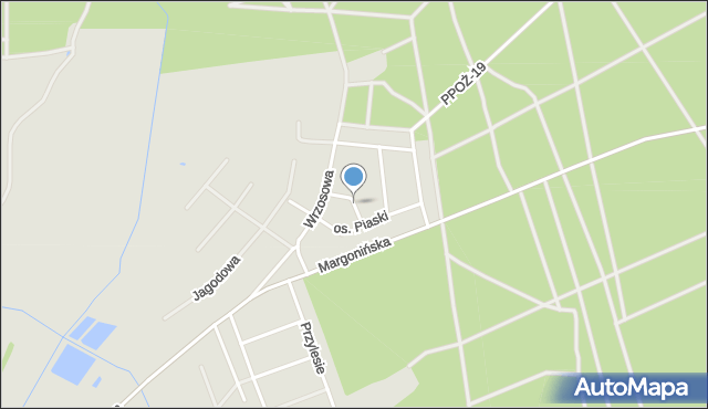 Budzyń powiat chodzieski, Osiedle Piaski, mapa Budzyń powiat chodzieski