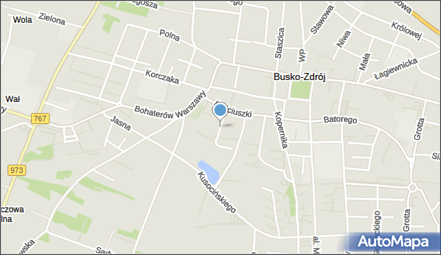 Busko-Zdrój, Osiedle Andersa Władysława, gen., mapa Busko-Zdrój