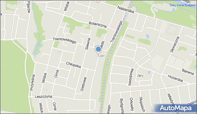 Bydgoszcz, Osada, mapa Bydgoszczy