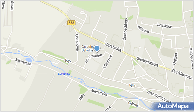 Bystrzyca Kłodzka, Osiedle Szkolne, mapa Bystrzyca Kłodzka