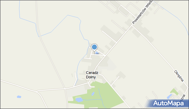 Ceradz Dolny, Osiedle przy Stawie, mapa Ceradz Dolny