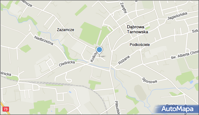 Dąbrowa Tarnowska, Osiedle Kościuszki Tadeusza, gen., mapa Dąbrowa Tarnowska