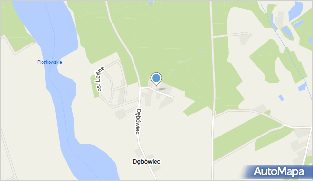 Dębówiec gmina Gniezno, Osiedle Zielone, mapa Dębówiec gmina Gniezno