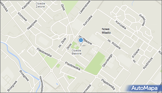 Dzierżoniów, Osiedle Błękitne, mapa Dzierżoniów