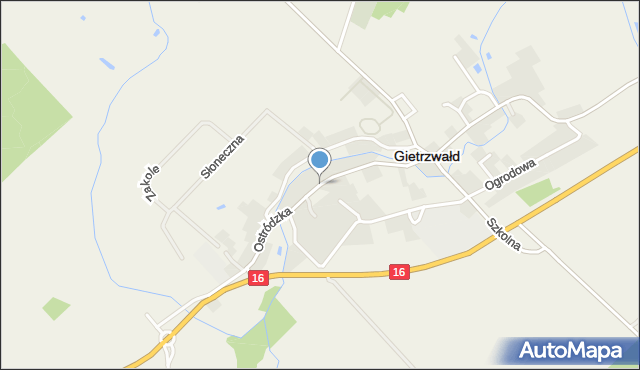 Gietrzwałd, Ostródzka, mapa Gietrzwałd