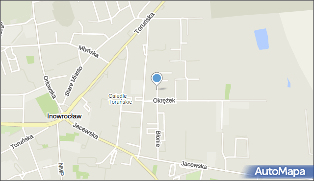Inowrocław, Osiedle Okrężek, mapa Inowrocławia