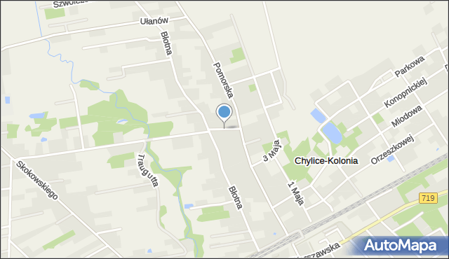 Jaktorów, Ostatniego Tura, mapa Jaktorów