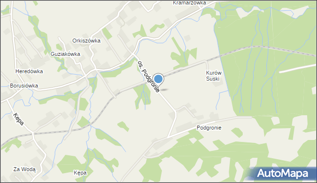 Janinów gmina Stryszawa, Osiedle Podgronie, mapa Janinów gmina Stryszawa