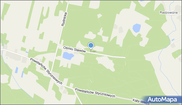 Jaźwie, Ośmiu Stawów, mapa Jaźwie