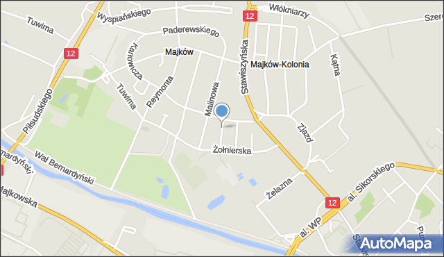 Kalisz, Osterwy Juliusza, mapa Kalisza
