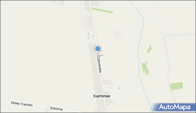 Karminek, Ostrowska, mapa Karminek
