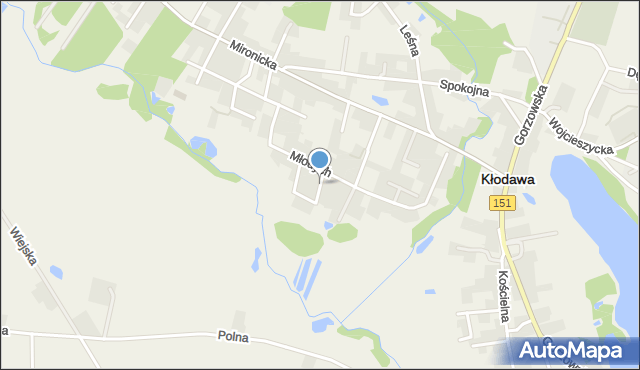 Kłodawa powiat gorzowski, Osiedlowa, mapa Kłodawa powiat gorzowski