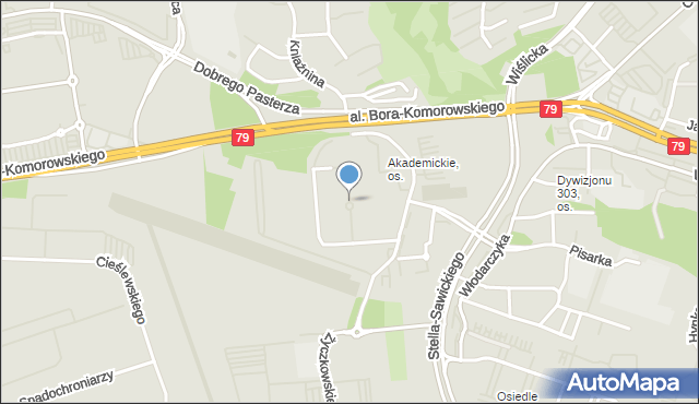 Kraków, Osiedle Akademickie, mapa Krakowa