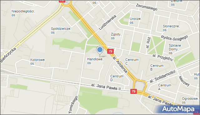 Kraków, Osiedle Handlowe, mapa Krakowa