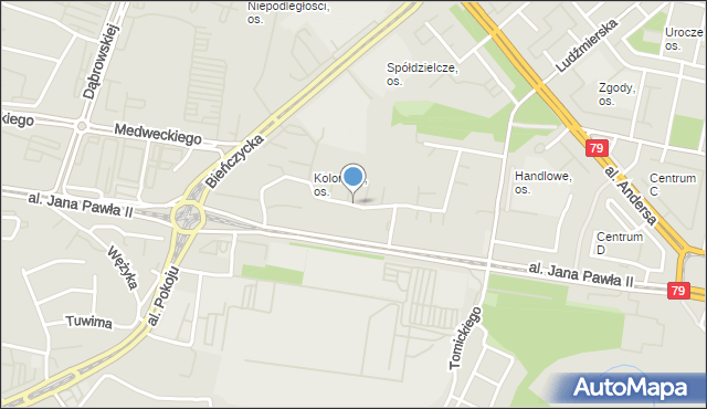 Kraków, Osiedle Kolorowe, mapa Krakowa