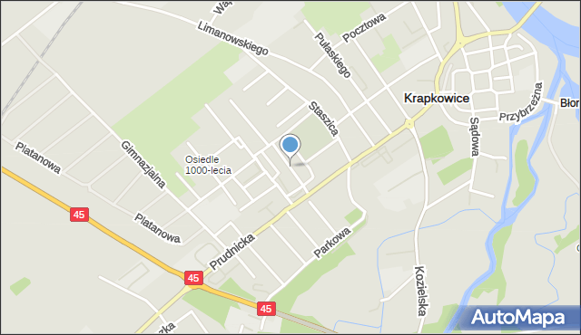 Krapkowice, Osiedle Powstańców Śląskich, mapa Krapkowice