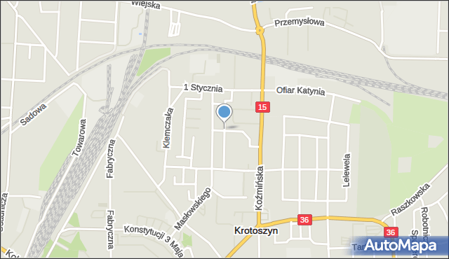 Krotoszyn, Osiedle Korczaka Janusza, mapa Krotoszyna