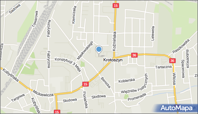 Krotoszyn, Osiedle Sikorskiego Władysława, gen., mapa Krotoszyna