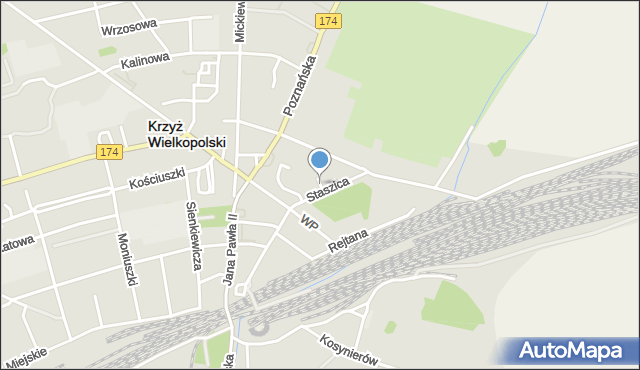 Krzyż Wielkopolski, Osiedle Parkowe, mapa Krzyż Wielkopolski