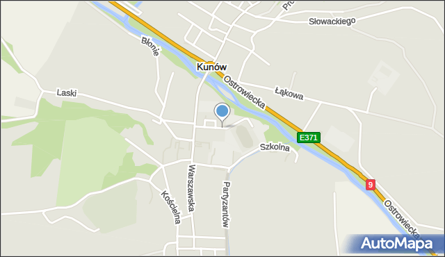 Kunów powiat ostrowiecki, Osiedle Dziewulskiego, mapa Kunów powiat ostrowiecki