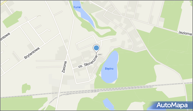Kunowice, Osiedle Słoneczne, mapa Kunowice
